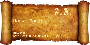 Hancz Margit névjegykártya